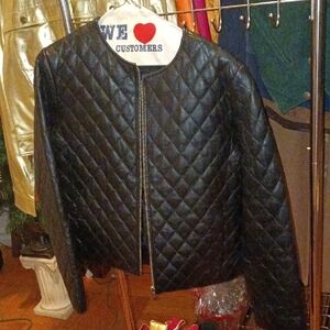 100% Genuine Quilted Leather Black Jacket